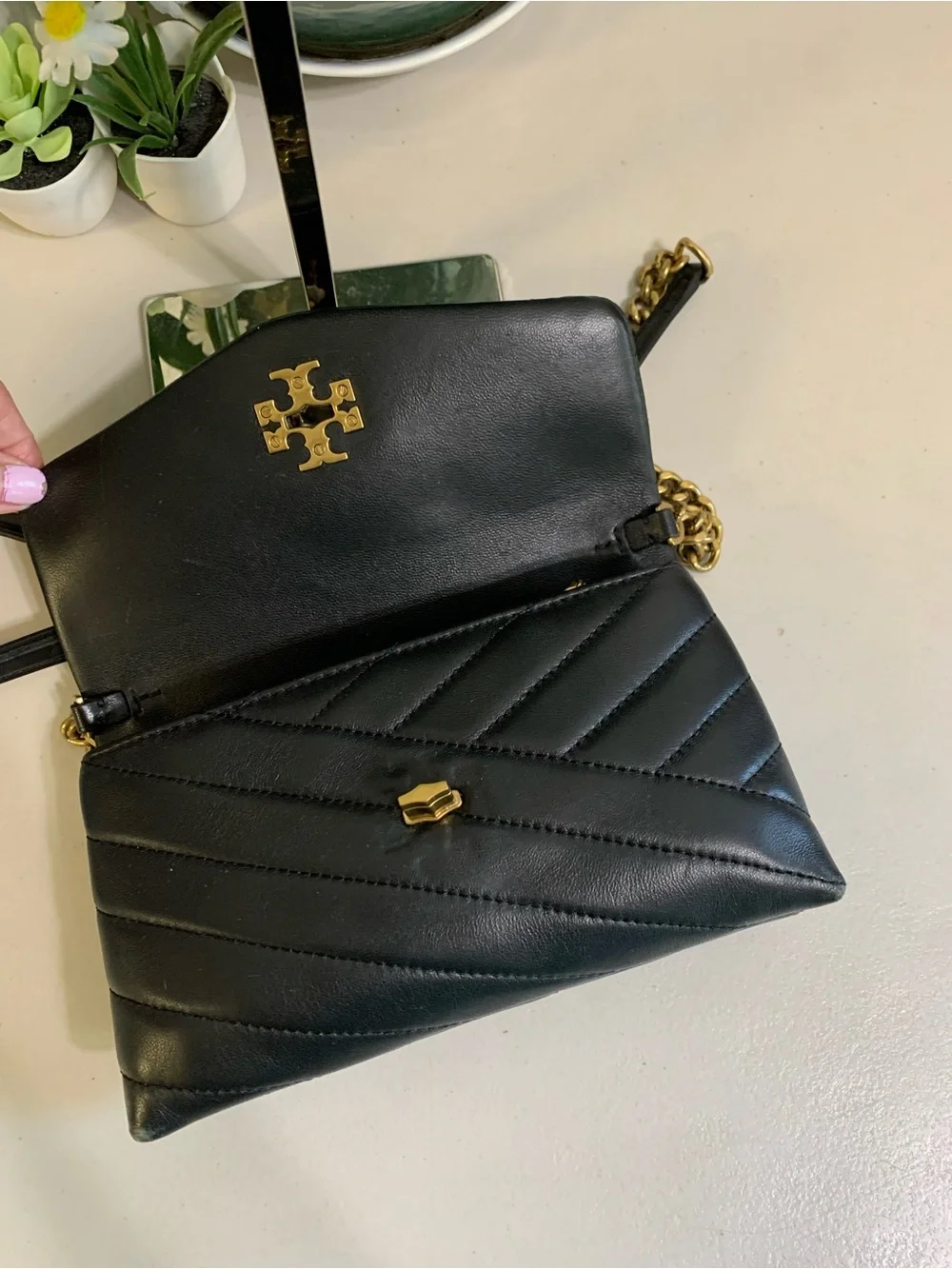 Tory Burch compact quilted